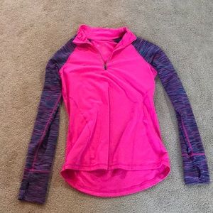 pink quarter zip